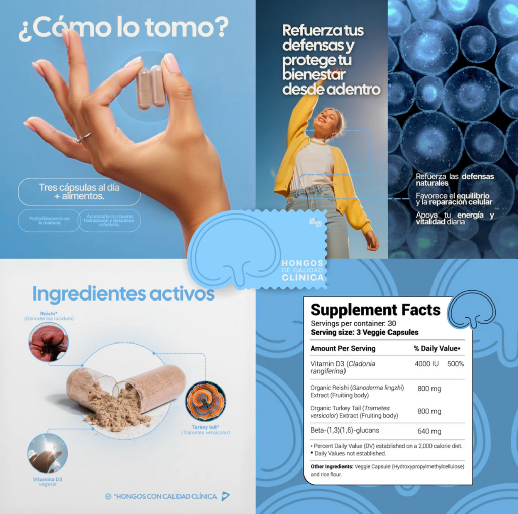 INMUNE BOOST - Organic Reishi Mushroom - Organic Turkey Tail Mushroom